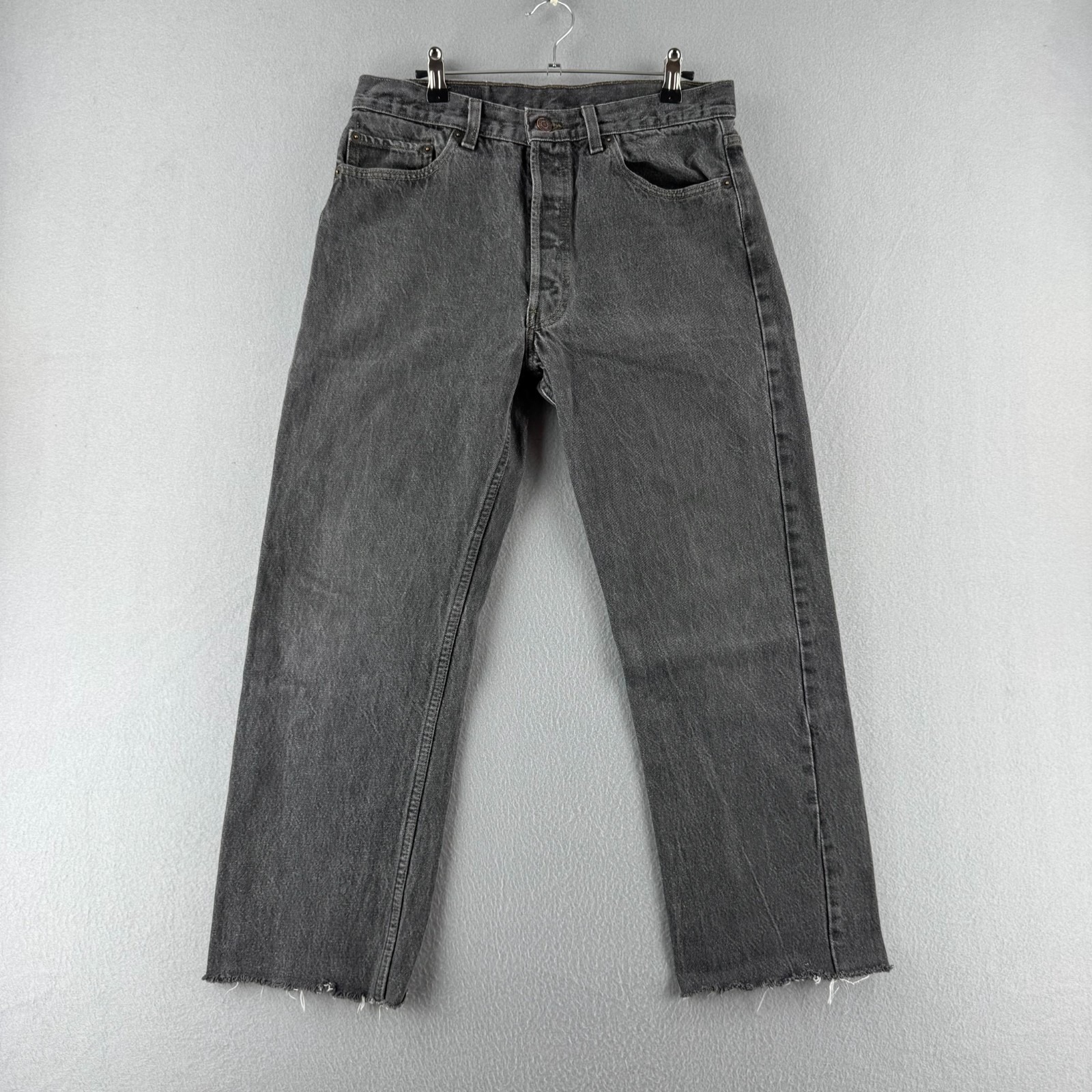 Vintage Levis Jeans Mens Fits 32x26 Faded Black 501 Straight 80s 90s Made In Usa